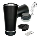 LANÇAMENTO | Copo térmico de inox 420ml com tampa abridor e caixa de som Bluetooth com LED