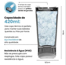 LANÇAMENTO | Copo térmico de inox 420ml com tampa abridor e caixa de som Bluetooth com LED