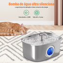 Fonte para Gatos com Filtro, Dispensador de água para cães Inox 304,Bebedouro Gato Automático Super Silencioso 3.2L para Animais de Estimação