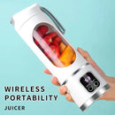 Mini Espremedor de Suco Elétrico 450ml – Portátil, Bateria Recarregável e Visor Digital (Lançamento)