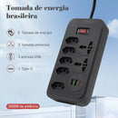 Extensão Elétrica com USB – Filtro de Linha 10A, Proteção e Suporte 100–220V