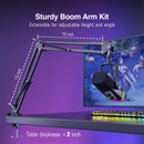 Kit de Microfone Dinâmico FIFINE AM8T — USB/XLR, RGB, Braço Articulado, Controle de Volume, Ideal para Jogos, Streaming e Mixer (PC/PS5/PS4)