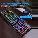 Teclado Gamer RGB com Fio – 104 Teclas, Sensação Mecânica, Compatível com Windows