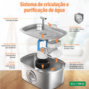 Fonte para Gatos com Filtro, Dispensador de água para cães Inox 304,Bebedouro Gato Automático Super Silencioso 3.2L para Animais de Estimação