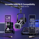 Kit de Microfone Dinâmico FIFINE AM8T — USB/XLR, RGB, Braço Articulado, Controle de Volume, Ideal para Jogos, Streaming e Mixer (PC/PS5/PS4)