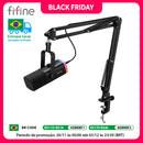 Kit de Microfone Dinâmico FIFINE AM8T — USB/XLR, RGB, Braço Articulado, Controle de Volume, Ideal para Jogos, Streaming e Mixer (PC/PS5/PS4)
