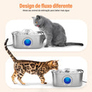Fonte para Gatos com Filtro, Dispensador de água para cães Inox 304,Bebedouro Gato Automático Super Silencioso 3.2L para Animais de Estimação