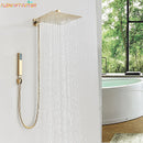 Conjunto de Chuveiro Pressurizado Embutido em Aço Inox Cromado com Barra de Chuveiro e Ducha Higiênica para Banheiro